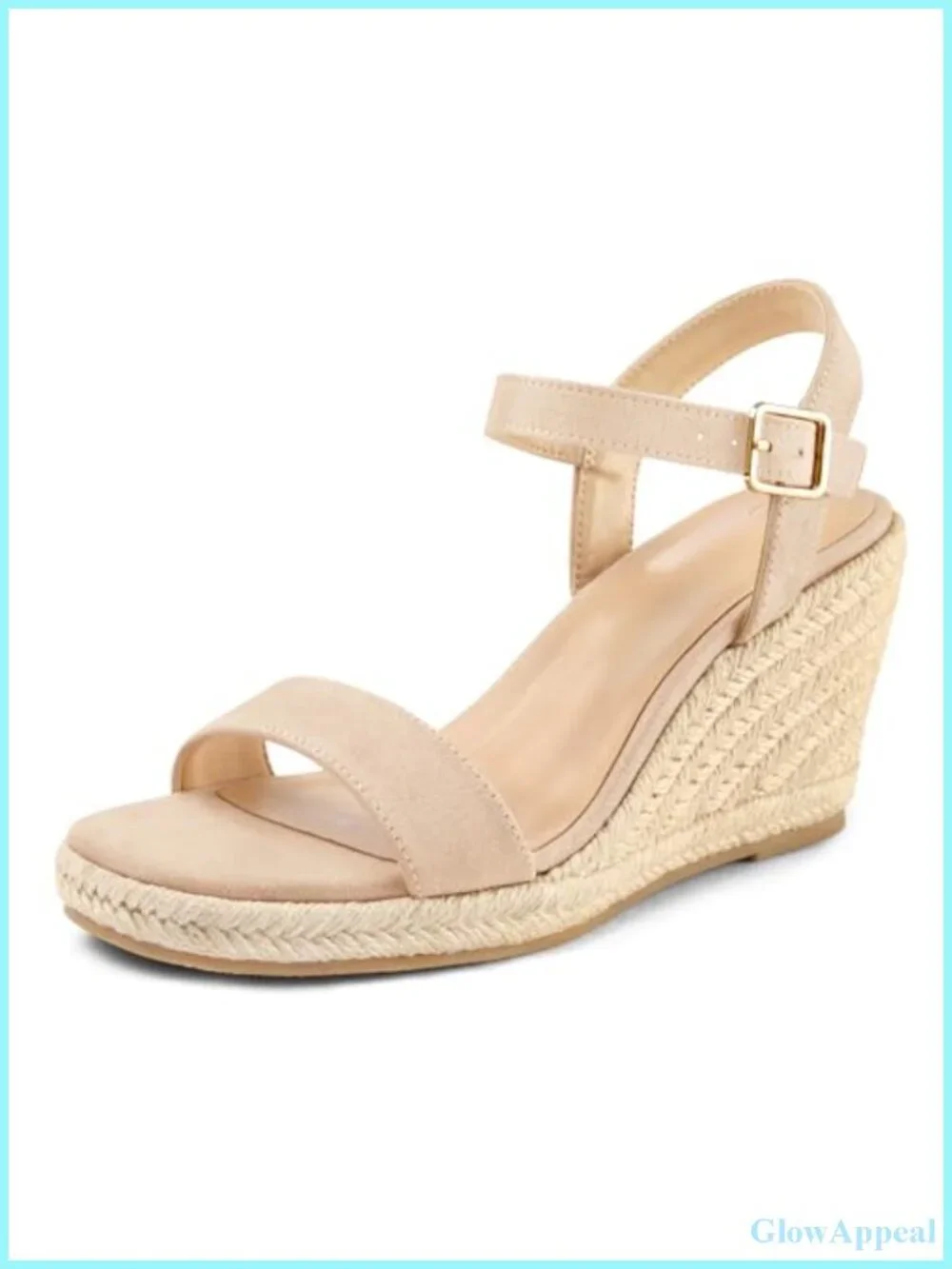 Women's Espadrille Wedge Sandals Square Open Toe Platform Faux Suede
